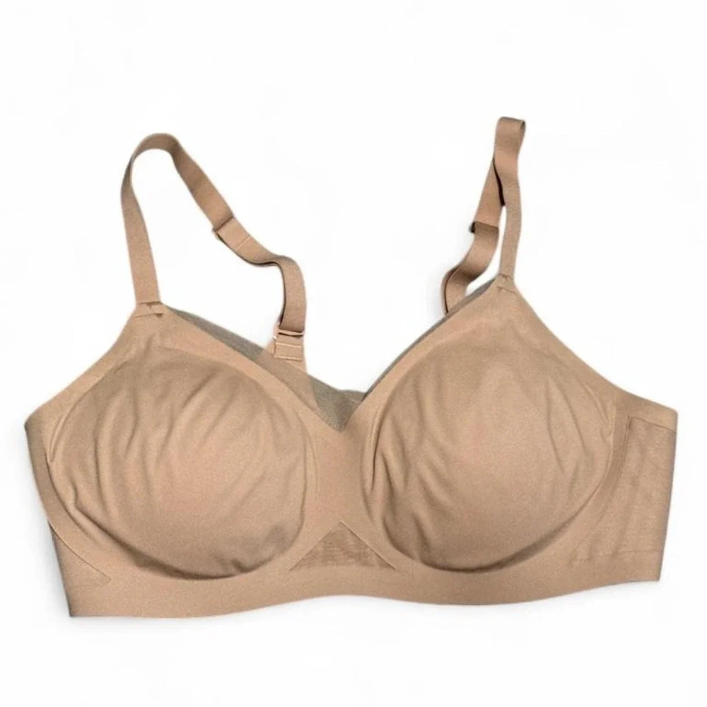 Honeylove Crossover Wireless Bra Medium Sand Nude Beige Seamless Support